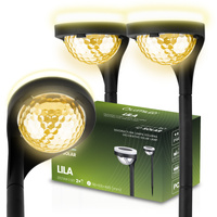 2x LED LILA solární zahradní lampa poháněná venkovní dekorativní 3000K LUMILED