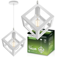 1x E27 Závěsná lampa, geometrická čtvercová Bílá ZWIS TALUS LUMILED