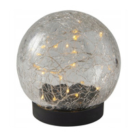 Solární LED zahradní koulová zemní lampa dekorativní 10cm 3000K IP44