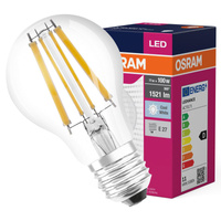LED žárovka E27 A60 10W = 100W 1521lm 4000K Neutrální bila 360° OSRAM Filament