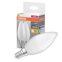 2x LED žárovka E14 B35 4W = 40W 470lm 2700K Teplá bílá 300° vlákno OSRAM Základna