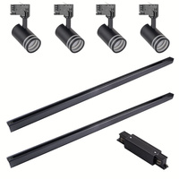 Sada přípojnic 3-fázová lišta + 4x reflektor GU10 černý MILANO Sanico Goldlux