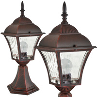 Nízko stojící zahradní lampa LANTERN PARIS2 E27 40cm třešeň - GOLDLUX (Polux)