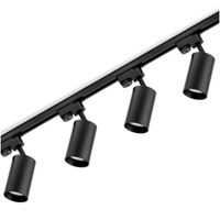 Sada osvětlovacích přípojnic 1m + 4x SAGI GU10 Black LUMILED reflektor na přípojnici