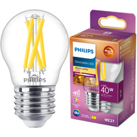 LED žárovka E27 Ball P45 3,4W = 40W 470lm 2200-2700K Warm CRI90 FILAMENT Dimmable WarmGlow Philips