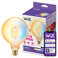 LED žárovka E27 Sphere G125 7W = 50W 640lm 2000-5000K TW FILAMENT Amber Smart SMART WiFi Bluetooth App WiZ