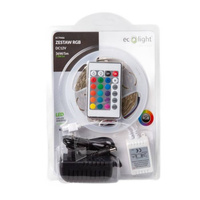 LED pásek SMD 5050 7,2 W/m 60LED/m Vícebarevný RGB IP20 Naviják 5 m + napájecí zdroj + dálkové ovládání Ecolight