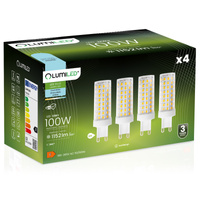 4x Žárovka LED G9, KAPSLE 12W = 100W 1152lm 6500K Studená bílá 360° LUMILED