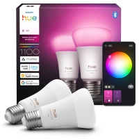 2x LED žárovka E27 A60 8,1W = 75W 1100lm 1800-20000K CCT + RGB SMART Smart Bluetooth ZigBee White and Color Ambiance Philips HUE
