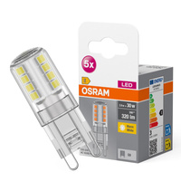 5x LED žárovka s paticí G9 2,6W = 30W 320lm 2700K Warm 300° BASE Osram