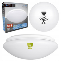 Stropní svítidlo Plafond 1x E27 s čidlem pohybu kulaté bílé LOBO Masterled