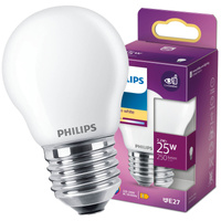 LED žárovka E27 P45 2.2W = 25W 250lm 2700K Teplá bílá vlákno PHILIPS
