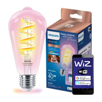 LED žárovka E27 ST64 6,3W = 40W CCT + RGB FILAMENT SMART WiFi Philips WiZ