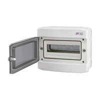 Modulární rozvaděč 1x12 pro povrchovou montáž Průhledný IP65 1500V DC Bílý Eti