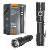 Nabíjecí ruční svítilna LED 10W 1200lm Zoom 6 režimů USB-C IP44 Videx