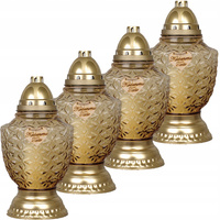 4x skleněná svíčka na hrob milovaného táty 52h s celoroční vložkou 32cm