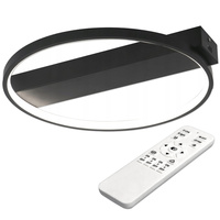 Kulaté stropní svítidlo PLAFON LED lustr 33W 3000K-6500K černá + dálkový ovladač