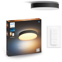LED stropní podhled Enrave černý 33,5W 42,5cm CCT PHILIPS HUE Bluetooth + stmívač