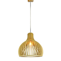 Závěsné svítidlo E27 Dřevěné stínidlo s chromovanou povrchovou úpravou kulaté 45x45cm VT-4453 V-TAC