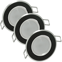 3x SUN OLAL GOLDLUX (Polux) vestavné pohyblivé stropní svítidlo. černý hliník + GU10 3.5W LED žárovka