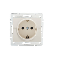 Zásuvka jednoduchá 16A s uzemněním čtvercová béžová LOGI Kanlux