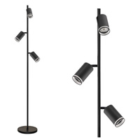 Stojací lampa 3x GU10 PARIS černá Sanico Goldlux