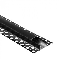 Hliníkový LED profil pro sádrokarton REGIPS široký pod dlažbu černý 1m s černým stínítkem pro LED pásky + krytky GNS Ecolight series