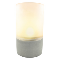 Akumulátorová zahradní lampa lucerna dekorativní SVÍČKA LUKY sklo/beton GOLDLUX (Polux)