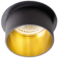 Kruhové halogenové stropní bodové svítidlo LED GU5.3 GU10 Spag Kanlux v černé barvě pod omítku