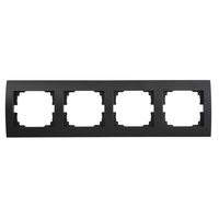 Vodorovný čtyřnásobný rámeček pro povrchovou montáž do zásuvky Černá LOGI Kanlux