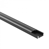 Hliníkový povrchový profil LED černý 2m s černým difuzorem pro LED pásky + krytky Ecolight řady N