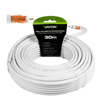 Anténní koaxiální kabel měděný gelový CU pozemní 4K Full HD bílý 30M VAYOX