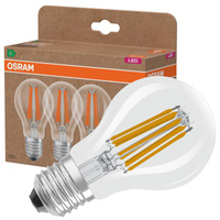 3x LED žárovka A60 E27 7,2W = 100W 1521lm 2700K Warm 300° Filament CLASSIC ENERGY EFFICIENCY Osram