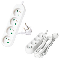 Prodlužovací kabel Zástrčka 4 x uzemněná zásuvka Napájecí pásek 3m Bílá Linea Kobi