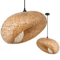 Bambusová dekorativní závěsná lampa E27 Boho Bemidi Kobi