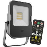 LED reflektor 10W 800lm 3000K IP65 černý s pohybovým a soumrakovým senzorem + dálkové ovládání KOBI MHNC