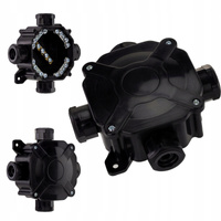 Hermetická instalační krabice pro povrchovou montáž PG16 75x75x33mm Splitter s tlumivkami Černá PAWBOL