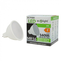 LED reflektorová žárovka MR16 GU5.3 2W 160lm 3000K Warm 12V Ecolight