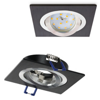 Zápustná montáž GU10 Halogenové zapuštěné bodové pletivo Black Square Kobi