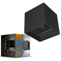 Zahradní nástěnná lampa Venkovní LED fasádní lampa 6W 580lm 2700k teplá bílá Black ERIC Videx