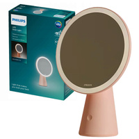 Stolní lampa LED se zrcadlem 4,5W CCT stmívatelná USB růžová PHILIPS