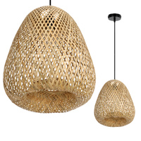 Bambusová dekorativní závěsná lampa E27 Boho Beirut Kobi