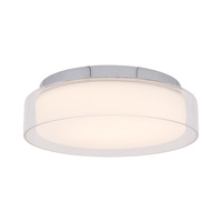 Stropní svítidlo PAN LED S 8173 Nowodvorski Chrome+Glass 12W 4000K IP44 Moderní stropní svítidlo