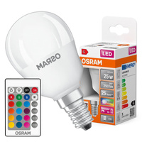 LED žárovka P47 Ball E14 4,2W = 25W 250lm 2700K RGBW 200° stmívatelná Pilot Retrofit Filament Osram