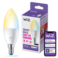 LED žárovka E14 Candle C37 4,9W = 40W 470lm 2700-6500K TW Smart SMART WiFi Bluetooth App WiZ