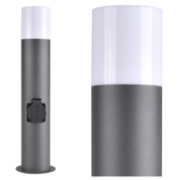 Zahradní LED sloupek E27 TUBA Graphite 44cm + zásuvka 230V IP44 DALLAS Goldlux