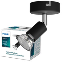 Stropní svítidlo LIMBALI GU10 Nástěnné svítidlo Reflektor pohyblivý černý PHILIPS