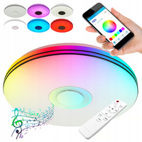PLAFON LED 50cm kulatá stropní lampa RGBW 3000K-6500K + dálkové ovládání BLUETOOTH reproduktor