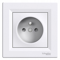 Jednozásuvka 2P+PE se žaluziemi a rámem SCHNEIDER ASFORA