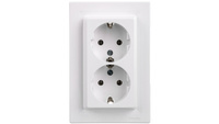 Asfora Dvojitá zásuvka SCHUKO 2P+Z bílá (DIY) EPH9901121